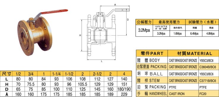 臺(tái)灣富山FS閥門系列 > 臺(tái)灣富山銅閥門 > FS203臺(tái)灣富山黃銅法蘭球閥